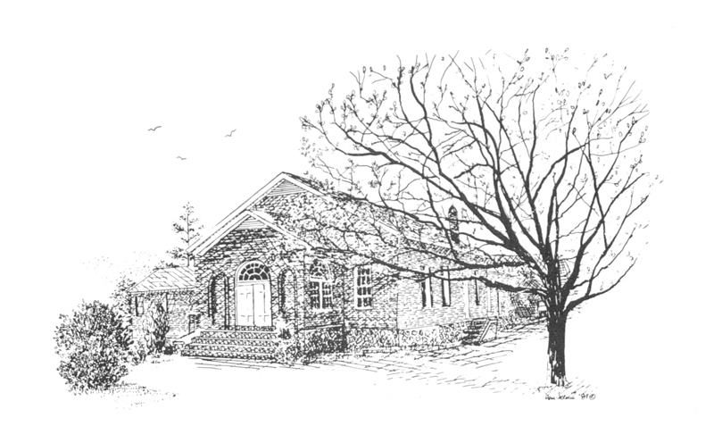 A later sanctuary at Pray's Mill Baptist Church &mdash; the brick meeting house